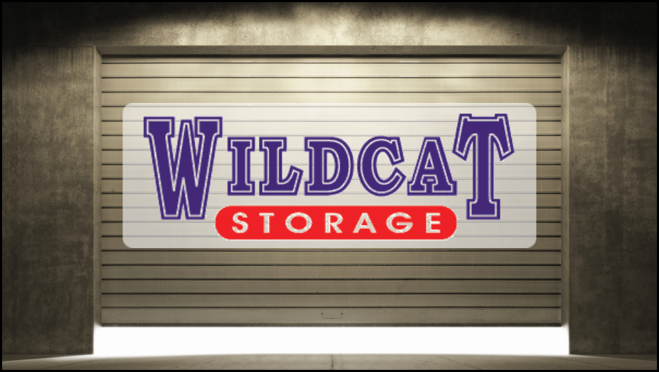 storage unit door with Wildcat Storage logo